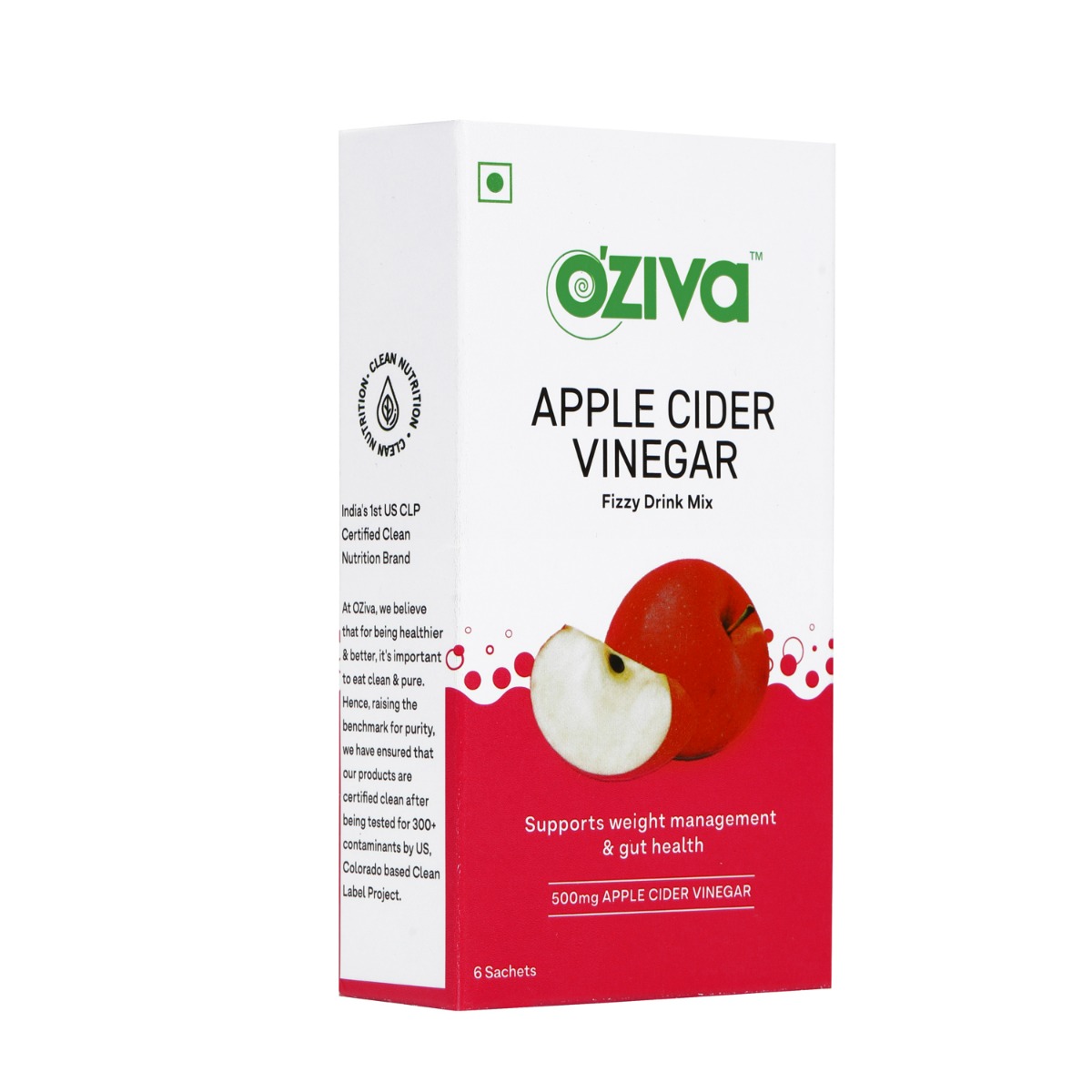 OZiva Apple Cider Vinegar Fizzy Drink, 6 Sachets (6x4 gm) Price, Uses