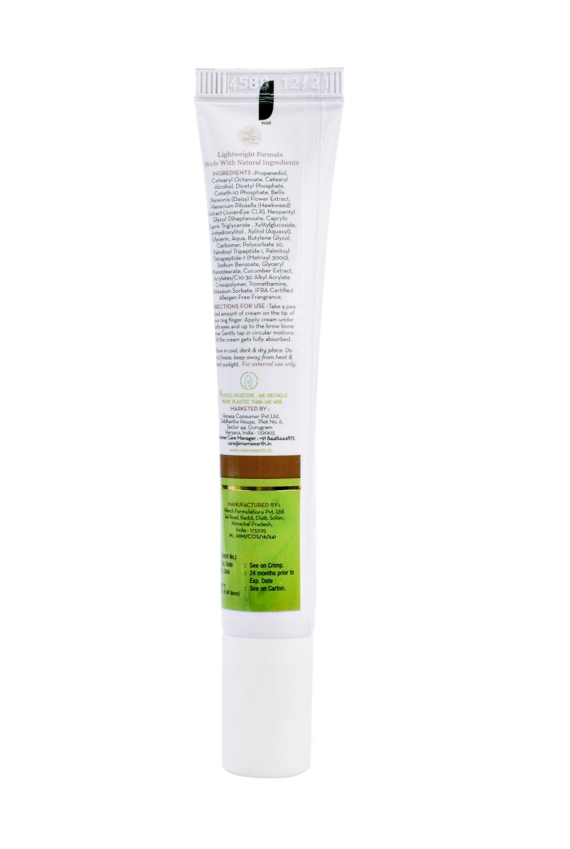 Mamaearth Bye Bye Dark Circles Cucumber & Peptides Eye Cream, 20 ml