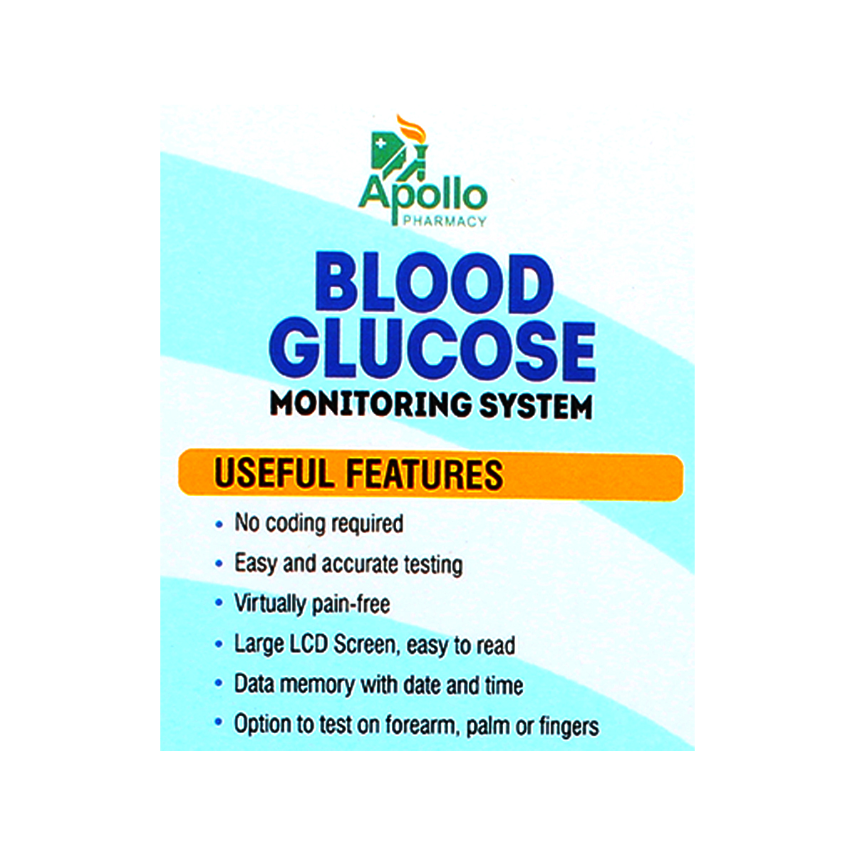 Apollo Pharmacy Blood Glucose Monitoring System APG01 with 25 Test
