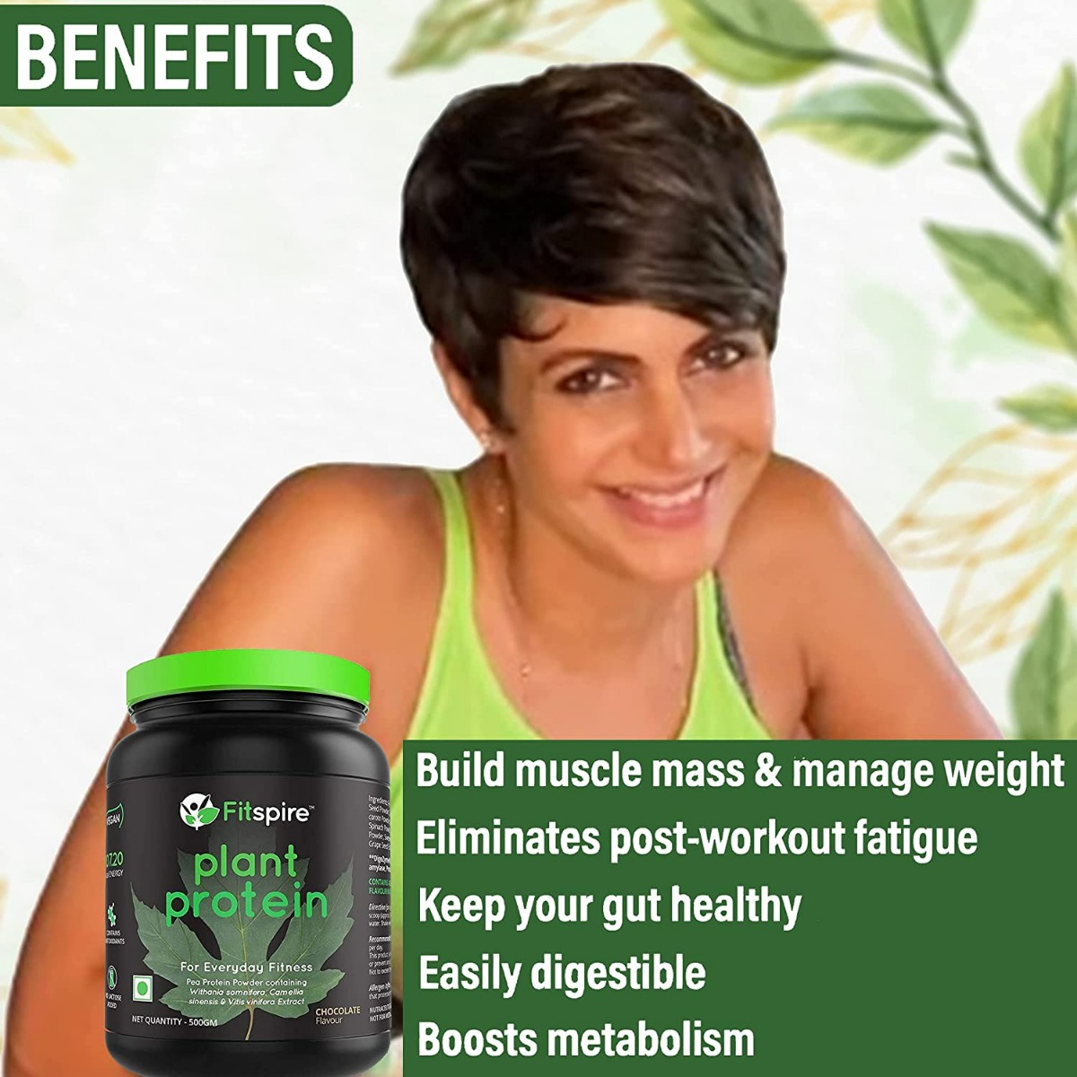 Fitspire Plant Protein Chocolate Flavour Powder, 500 gm Price, Uses, Side Effects, Composition