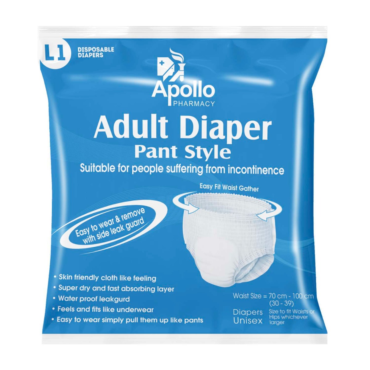 Apollo Life Adult Diaper Pants Large, 1 Count Price, Uses, Side Effects
