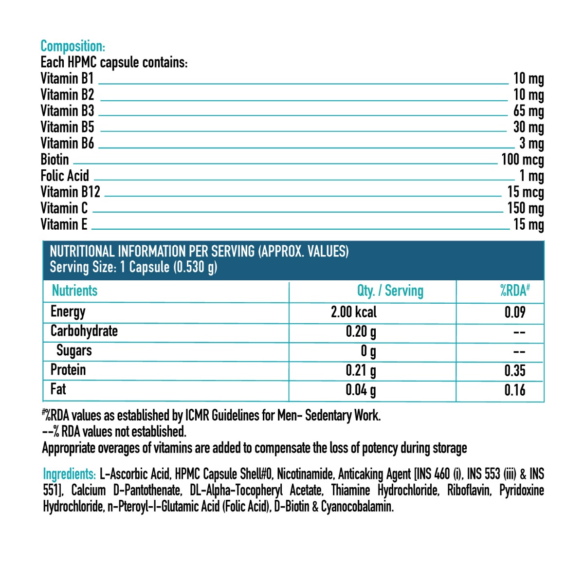 HealthKart HK Vitals with Vitamin C & Vitamin E, 60 Capsules
