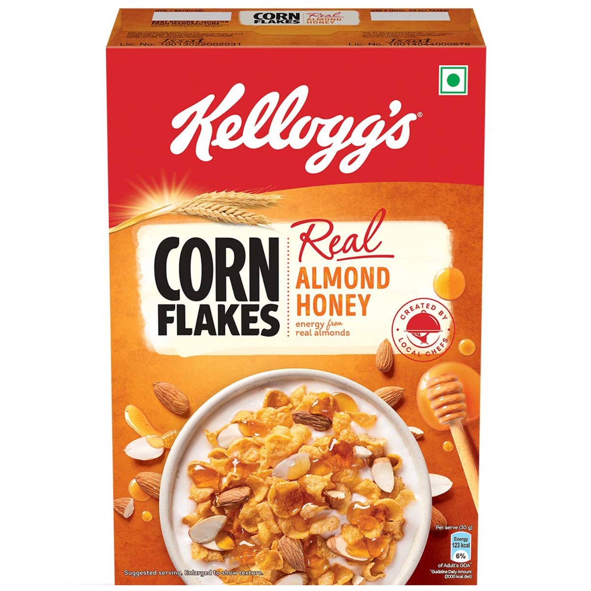 Kellogg's Real Almond Honey Corn Flakes, 300 gm Price, Uses, Side