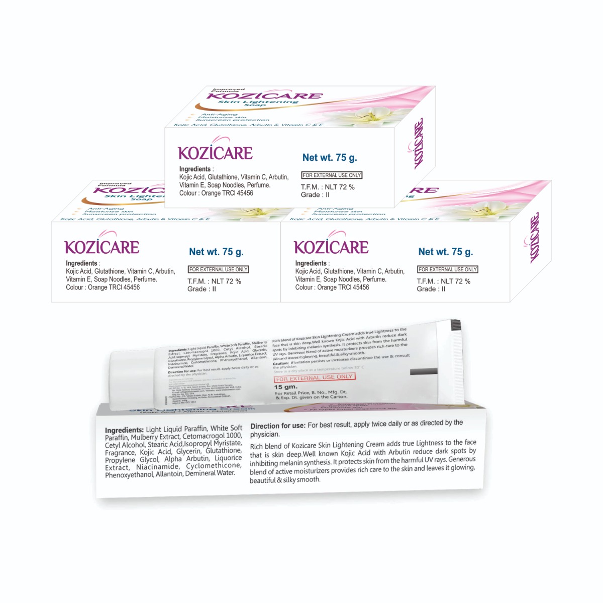 Kozicare Skin Lightening Kit (3 Soaps & 1 Cream) Price, Uses, Side