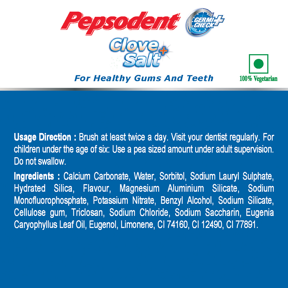 Pepsodent Germi Check+ Clove & Salt Toothpaste, 200 gm Price, Uses ...