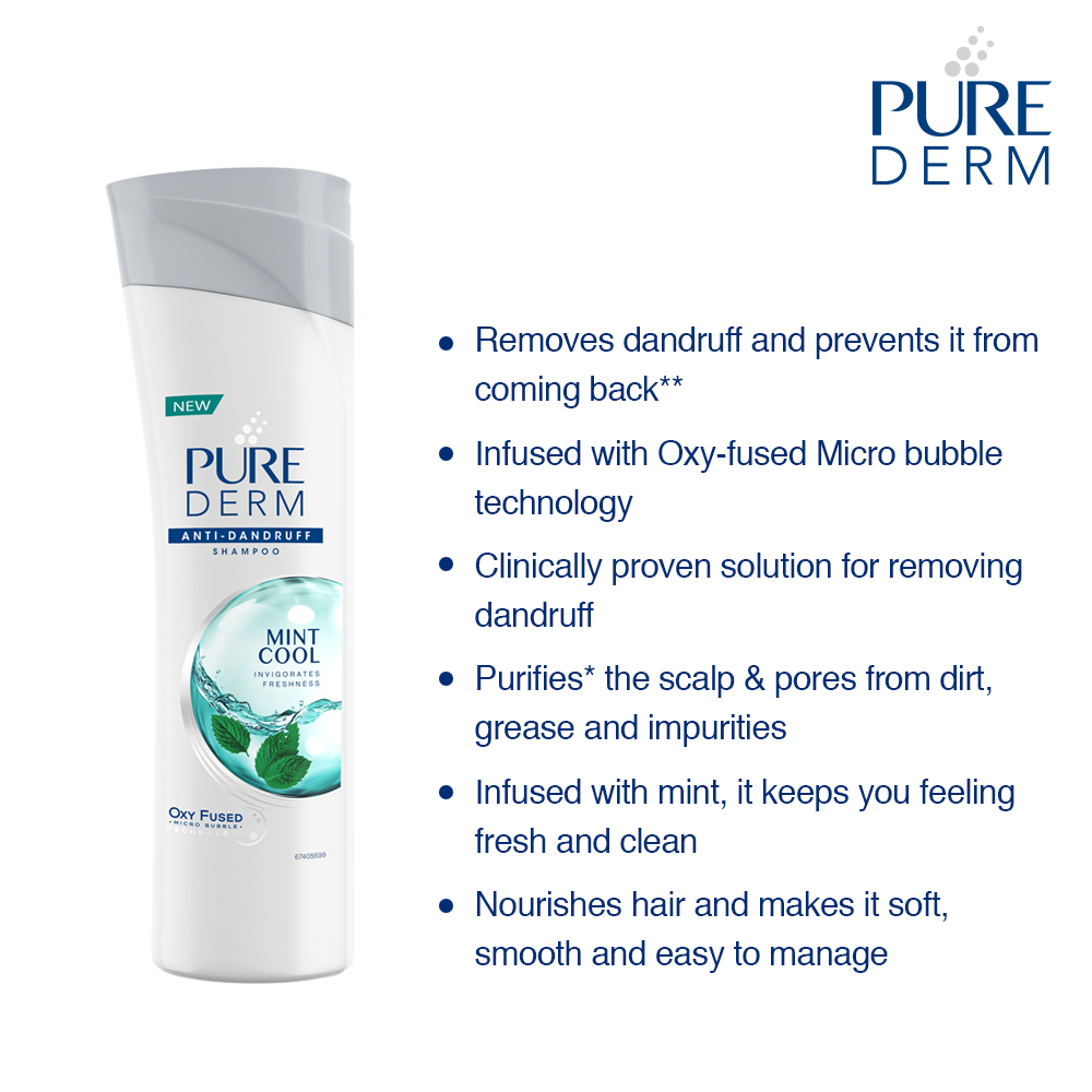 Pure Derm Mint Cool AntiDandruff Shampoo, 180 ml Price, Uses, Side